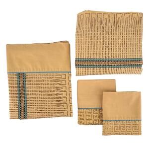 80s Artisanal Earth Tone Sheet Set 1980s Vintage Double Springmaid 4 Piece Set